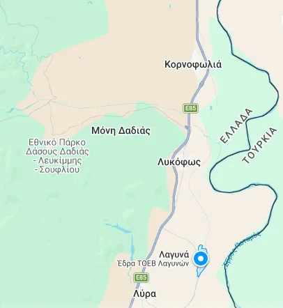 Χάρτης περιοχής ΤΟΕΒ Λαγυνών